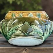 Ancienne jardinière en barbotine Art Nouveau