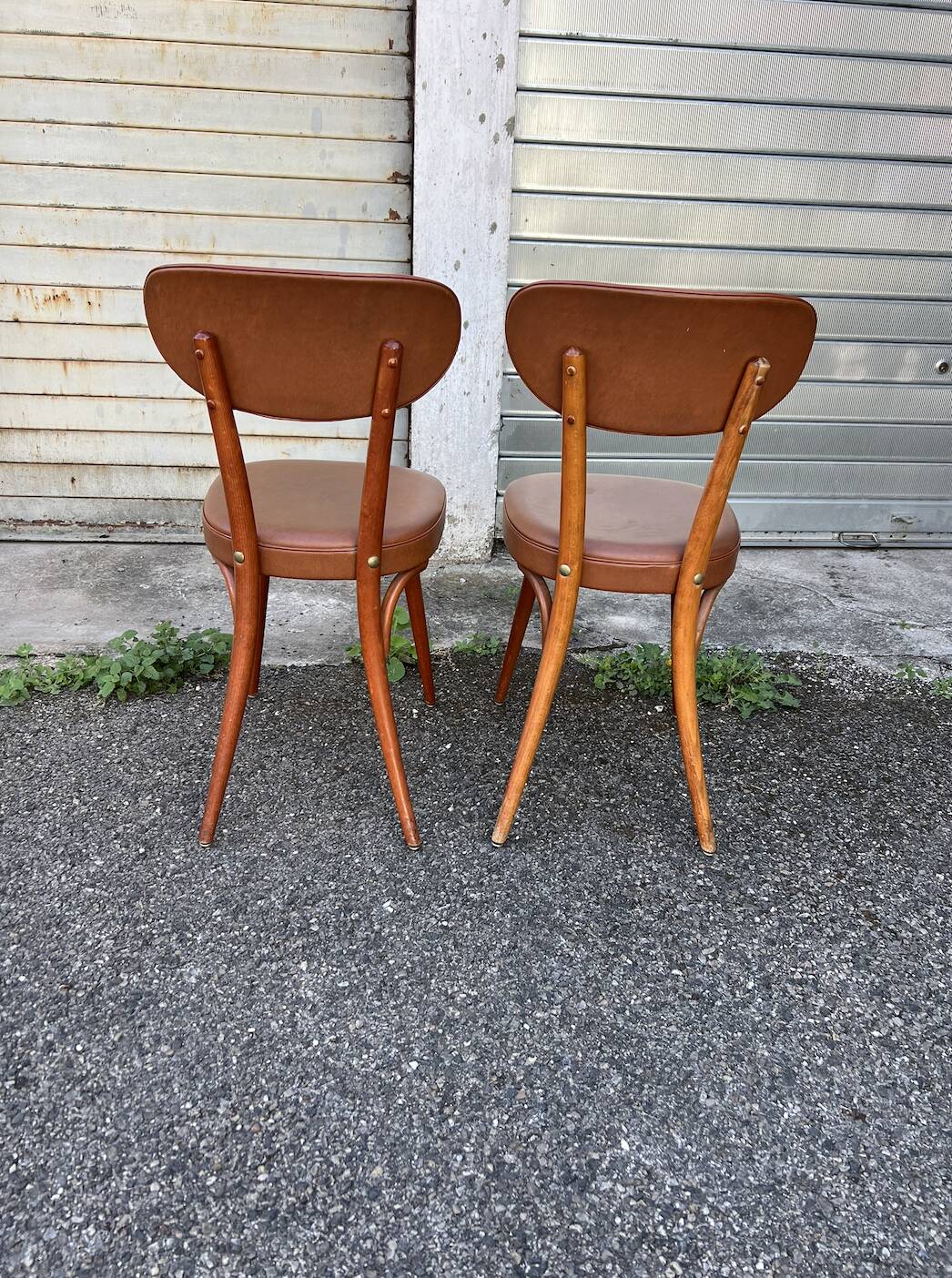 (Lot) 2 Baumann Chairs Compass Leg Scandinavian Style