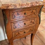 Pair of Louis XV marquetry bedside tables from the 1920s