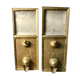 Pair of old coffee silos, coffee bean dispenser