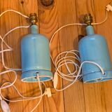 Pair of lamp bases, old ceramic gas bottle