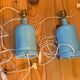 Pair of lamp bases, old ceramic gas bottle.