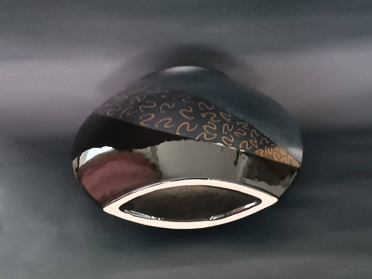 Steuler black ceramic geometric vase