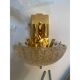 Set of Four Venetian Gold Graniglia “Leaf” Murano Glass Wall Sconcess
