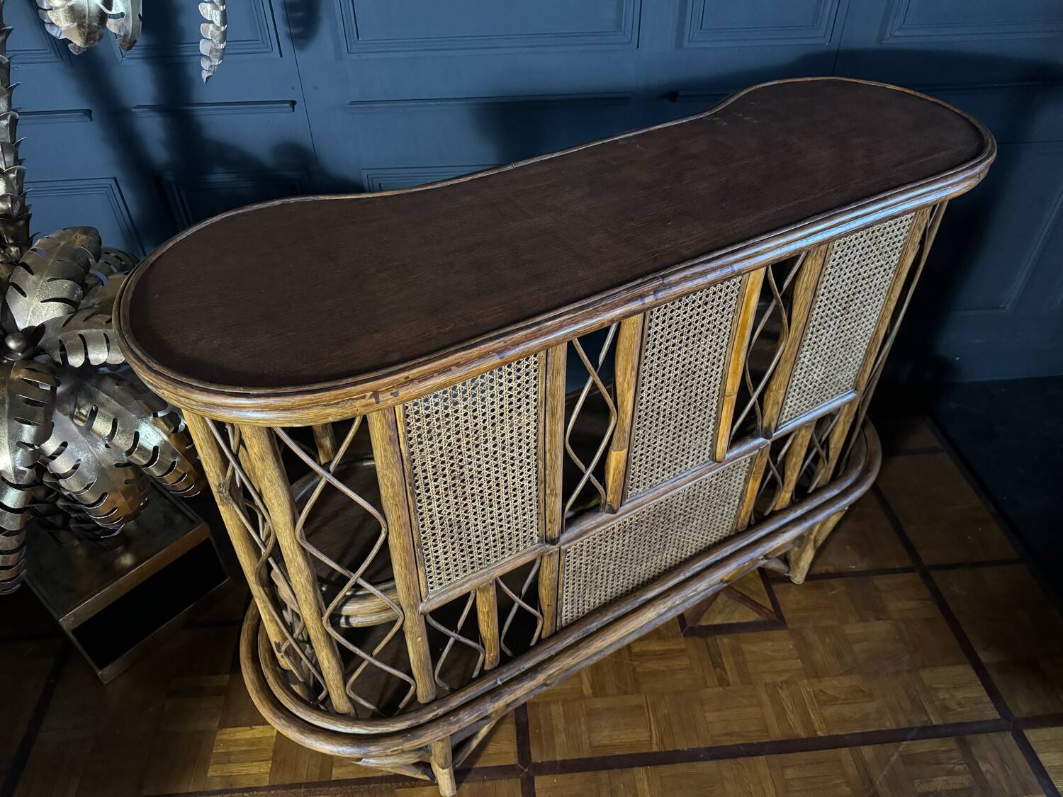 Rattan And Canework Bar From The 1970s - 20th