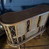 Rattan And Canework Bar From The 1970s - 20th