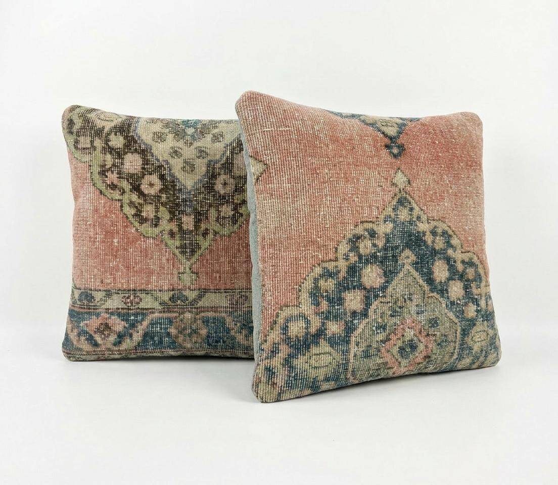 Set of 2 vintage Turkish cushion covers 51x51 cm