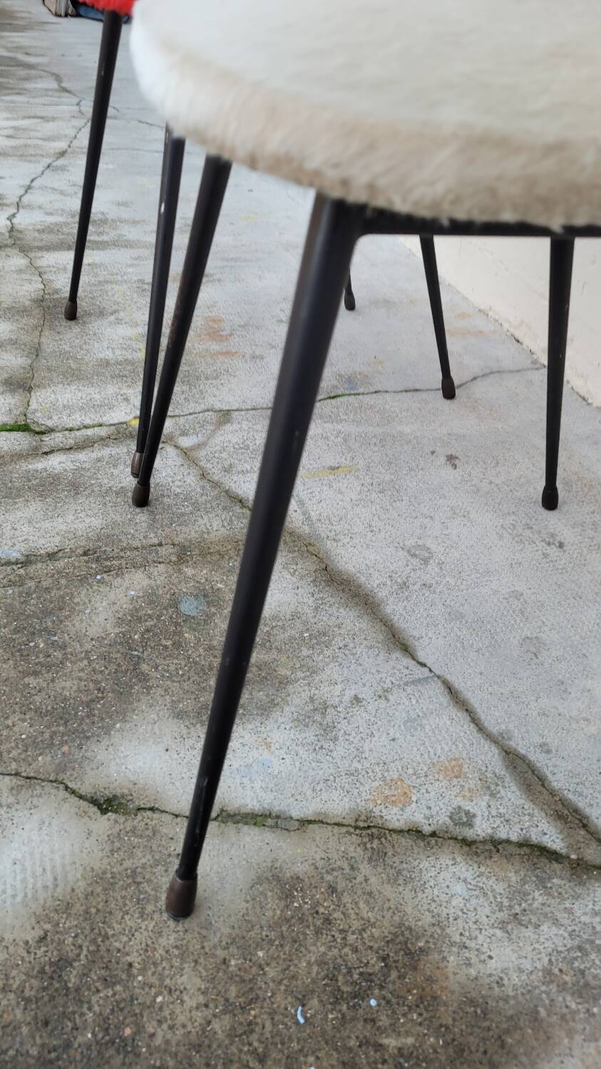 Pair of vintage "Moumoute" chairs -1950s