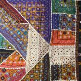 Oriental tablecloth with mirror and embroidery