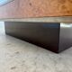 Old Italian design coffee table from the 70s in elm burl and metal / Willy Rizzo