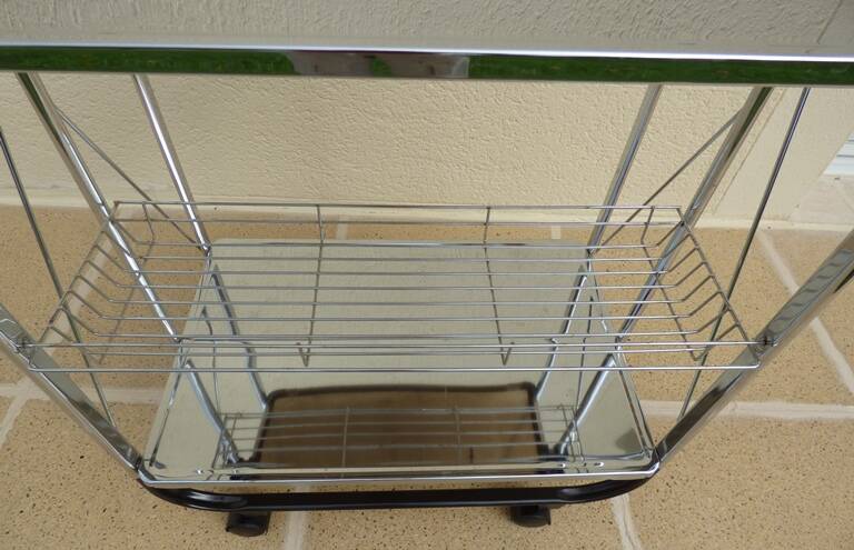 Vintage 50s Textane style rolling and folding trolley on its large