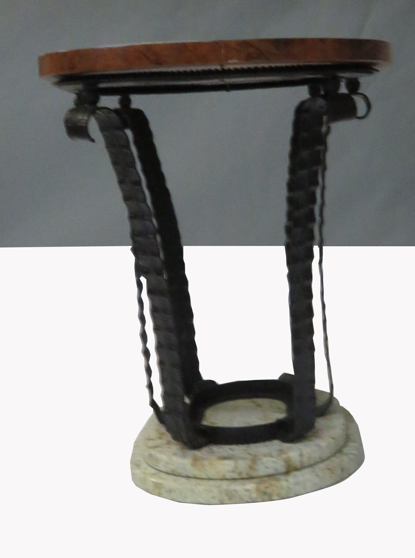 Wrought iron oval side table