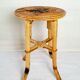 Tabouret en marqueterie de rotin 1960