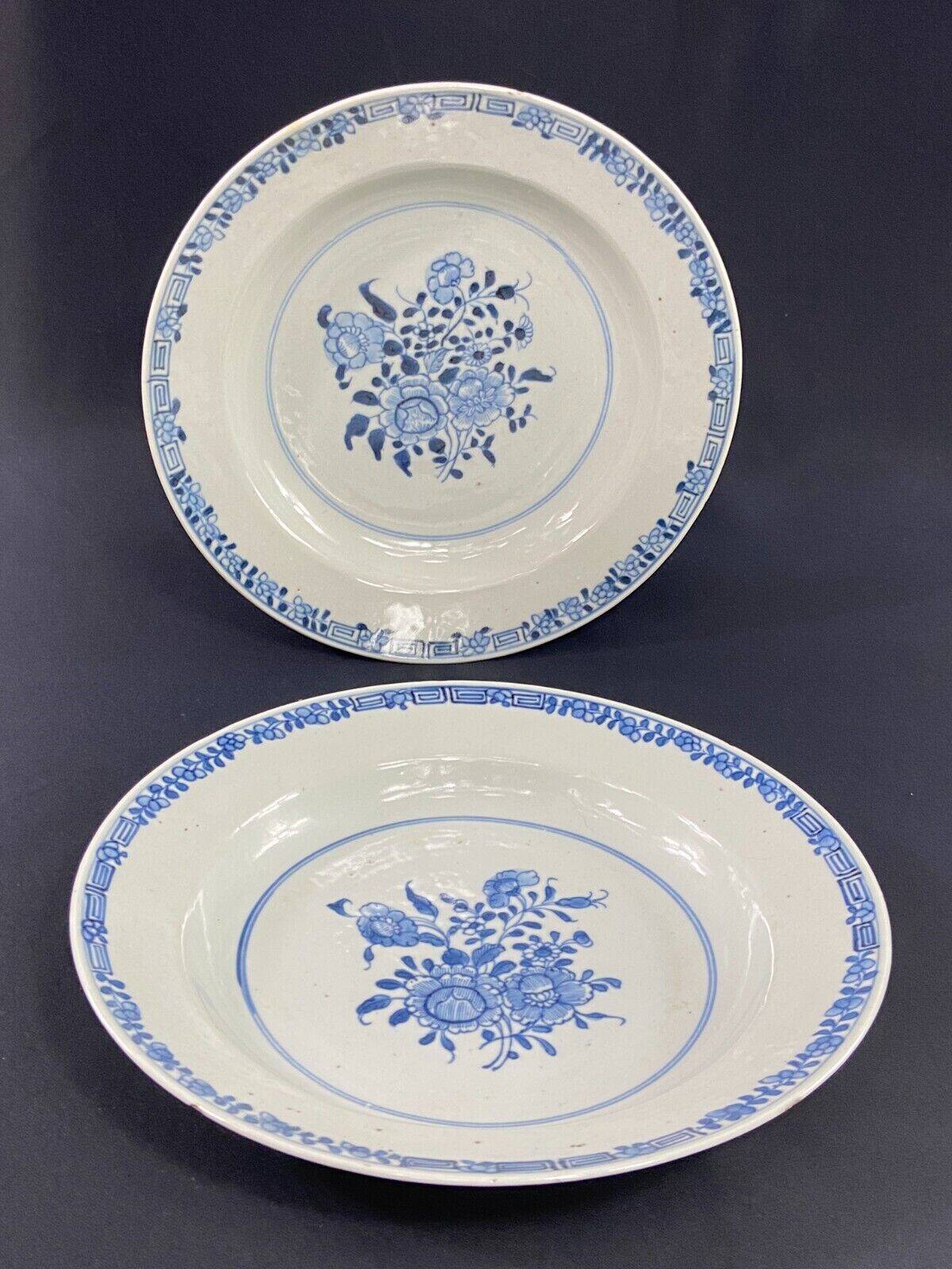 Pair of 18th century porcelain plates East India Company China