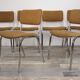 Suite of 6 chrome and tweed chairs 50