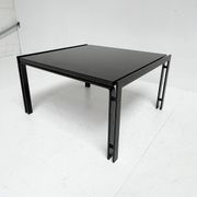 Black granite side table or coffee table from the 1980’s