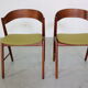 Mid- Century Set Of Two Organic Shape Teak Dinning Room Chairs, 1960 Denmark