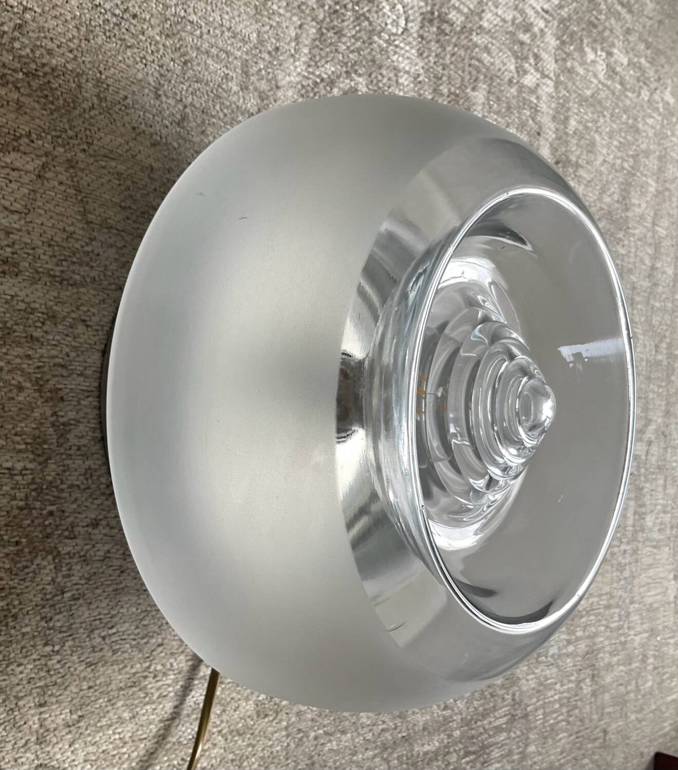 Peill & Putzler Space Age wall lamp in glass and chrome-plated metal