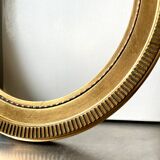 Grand cadre ovale antique en bois doré 46 cm x 40 cm