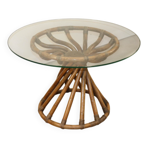 Table en bambou et verre - bernard govin