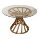 Table en bambou et verre par Bernard Govin – édition Eguizier, 1970