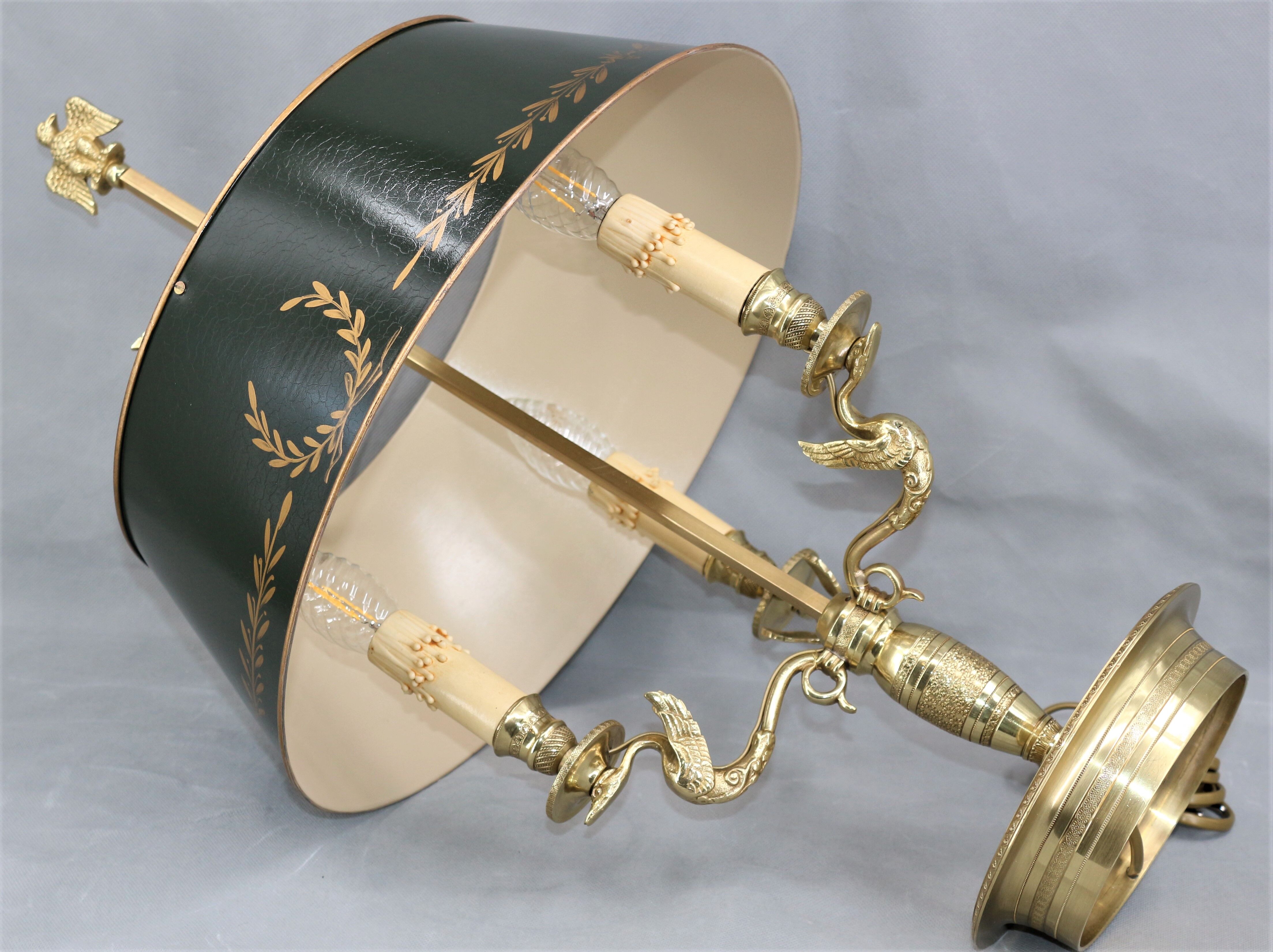 Empire style solid bronze hot water bottle lamp