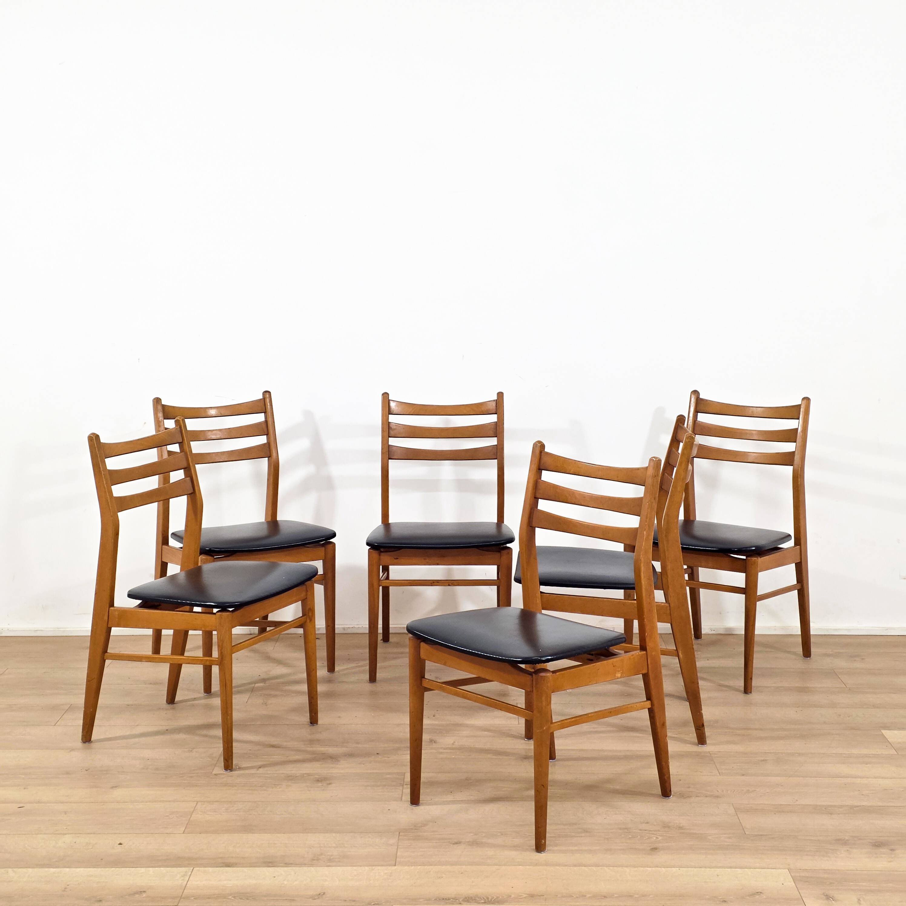 Scandinavian dining set, extendable table + six chairs - 197