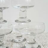 Set of 6 glass champagne glasses by Codec Vintage from the 70s