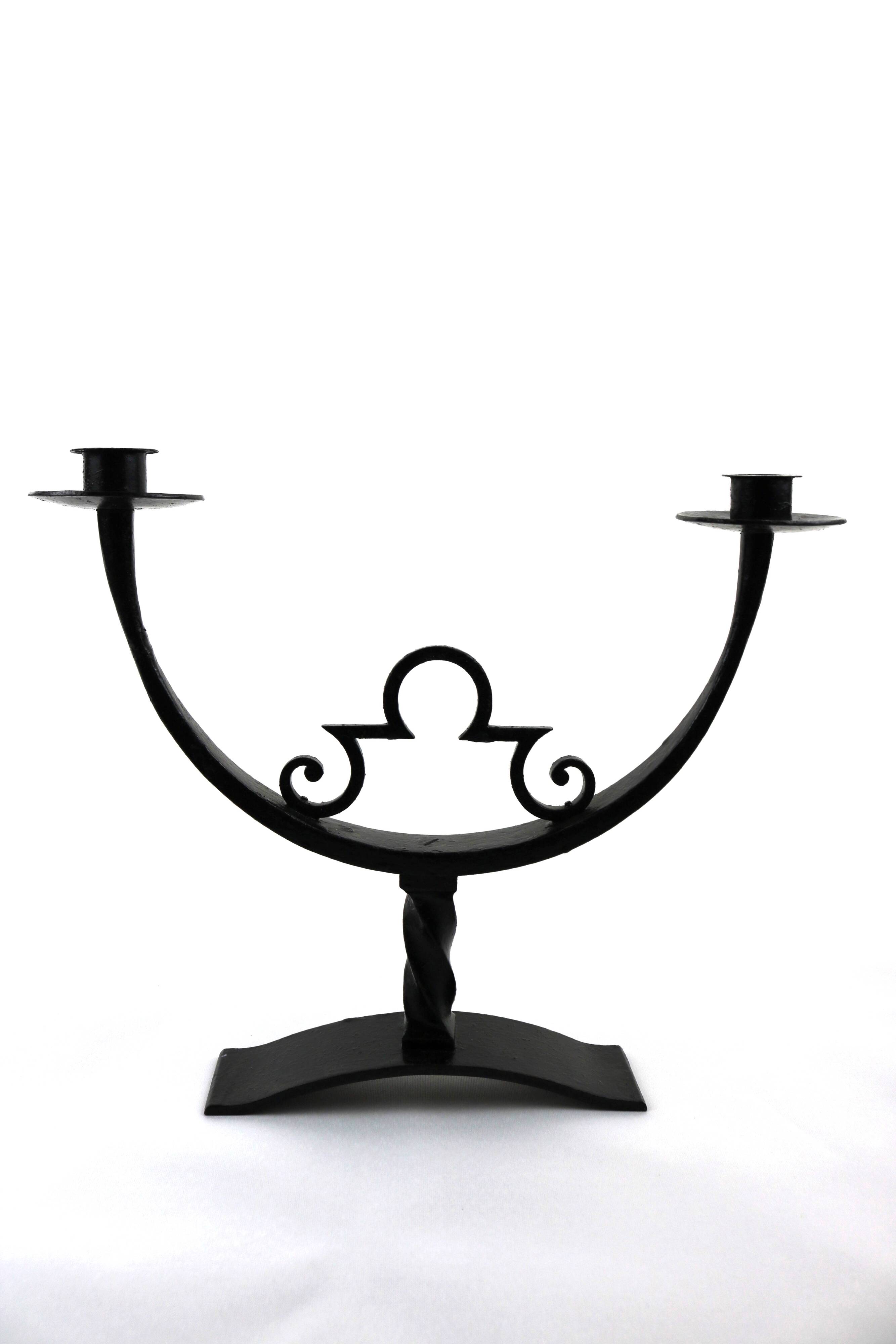 Vintage wrought iron candlesticks