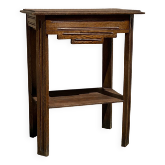 1940s bedside table in solid oak