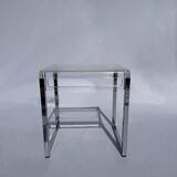 Marc Berthier Lucite Vintage Retro Side Table France 1970s