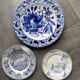 Trio d’assiettes bleues