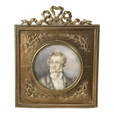 Miniature representing a gentleman signed Clo Moret