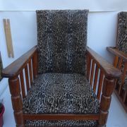 Pair of vintage leopard club chairs