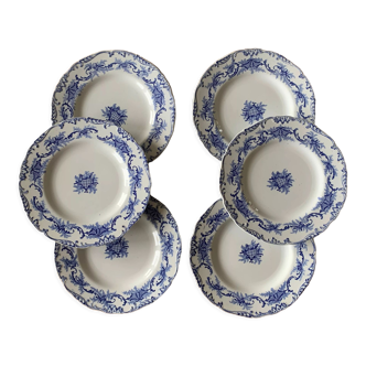 6 assiettes en faïence de B W M & Co