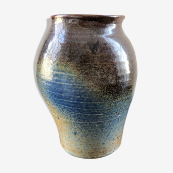 Vase en céramique bleu-marron