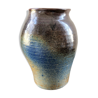 Vase en céramique bleu-marron