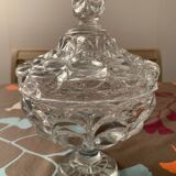 19th century molded crystal drageoir