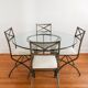 Pierre Vandel Paris – round glass table + 4 chairs, certificates