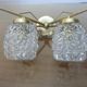 Pair of double appliques "Pierre Disderot" in brass and glass 50 60 years