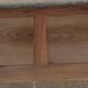 Console in solid walnut with a natural finish, featuring three drawers with a belt.