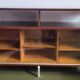Hi-Fi cabinet in wood, brushed aluminum, smoked glass - 1970s