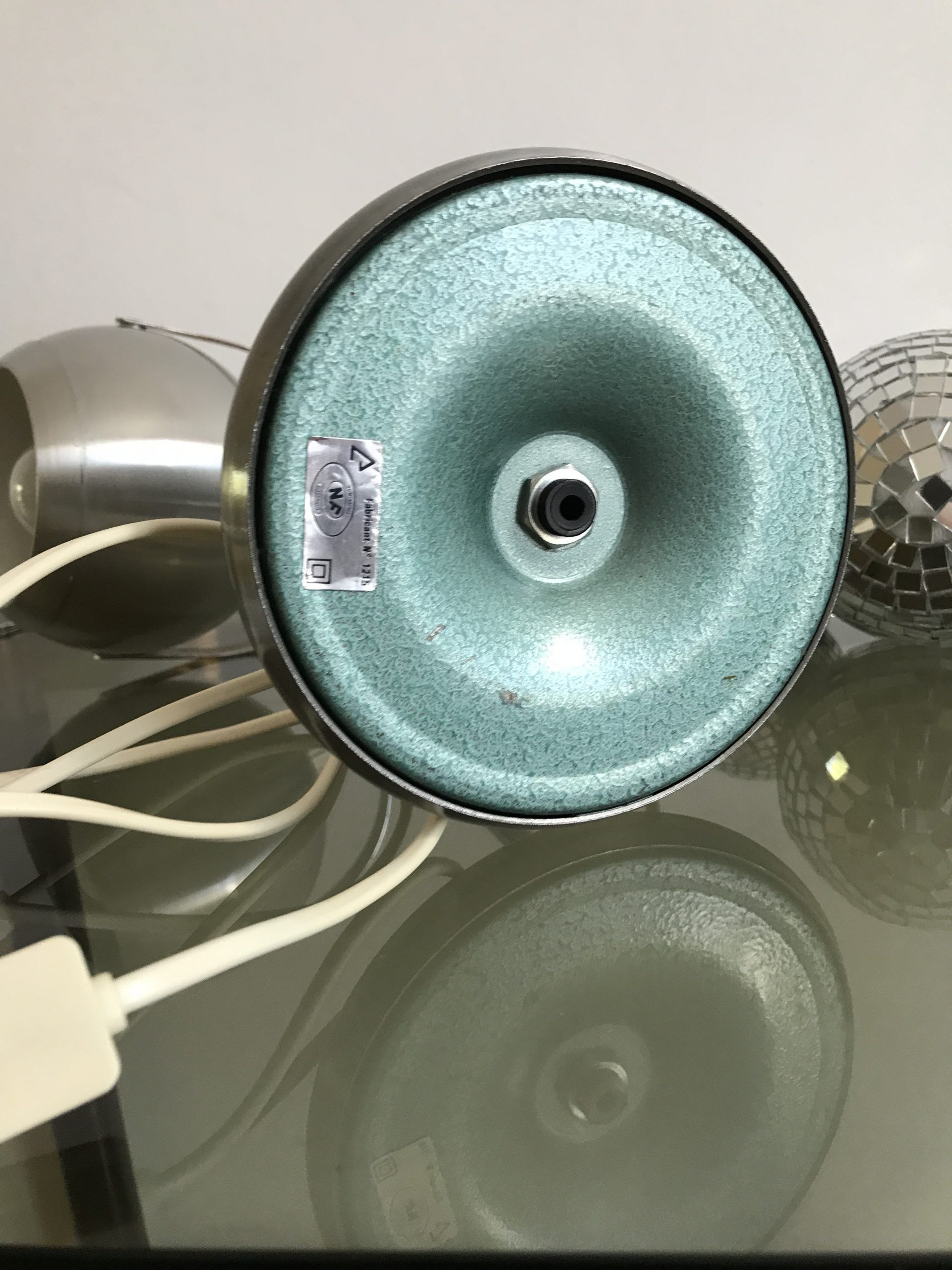 Vintage brushed metal eye ball desk lamp