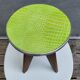 Vintage pop design stool 1950 • granny green leather