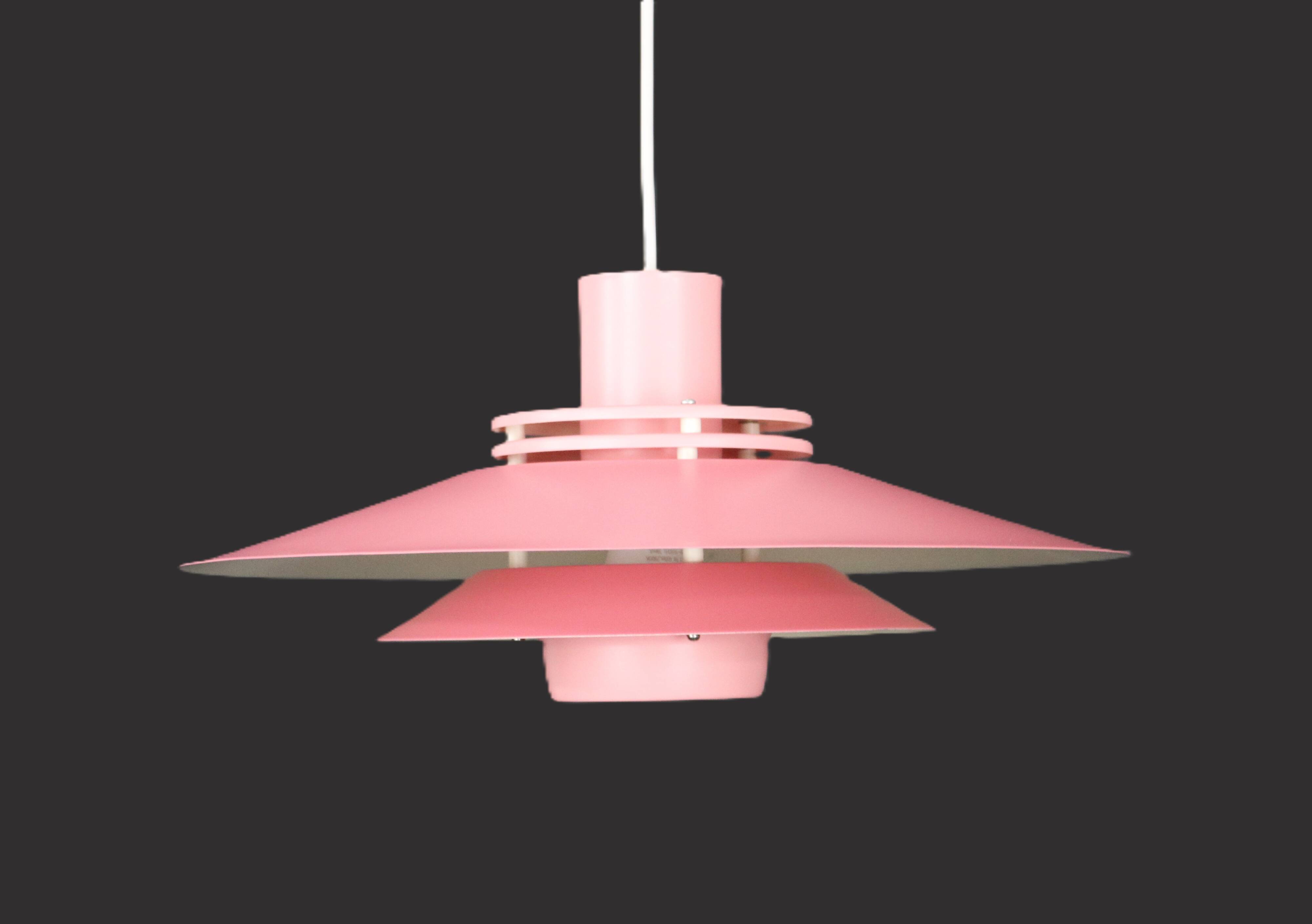 Great pink restored Danish ceiling lamp *** Danish design *** unique *** Denmark 1970's