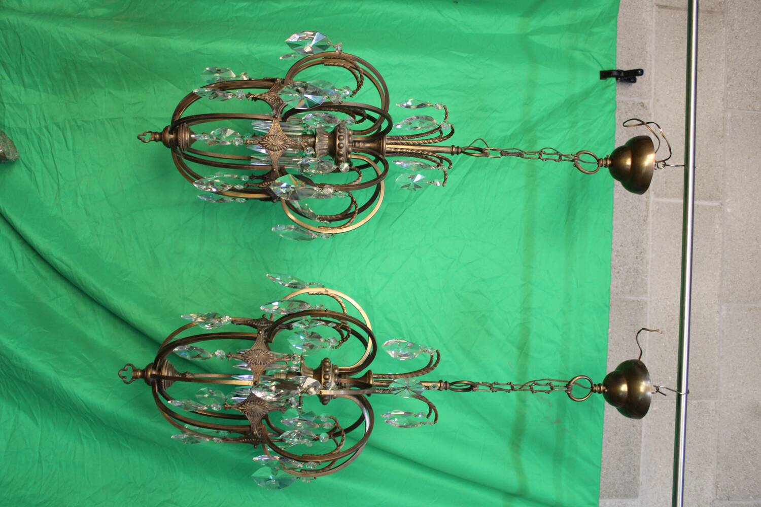 Par of Gilt bronze Chandelier C.1900 Italy