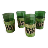 4 orangeade glasses with braided base