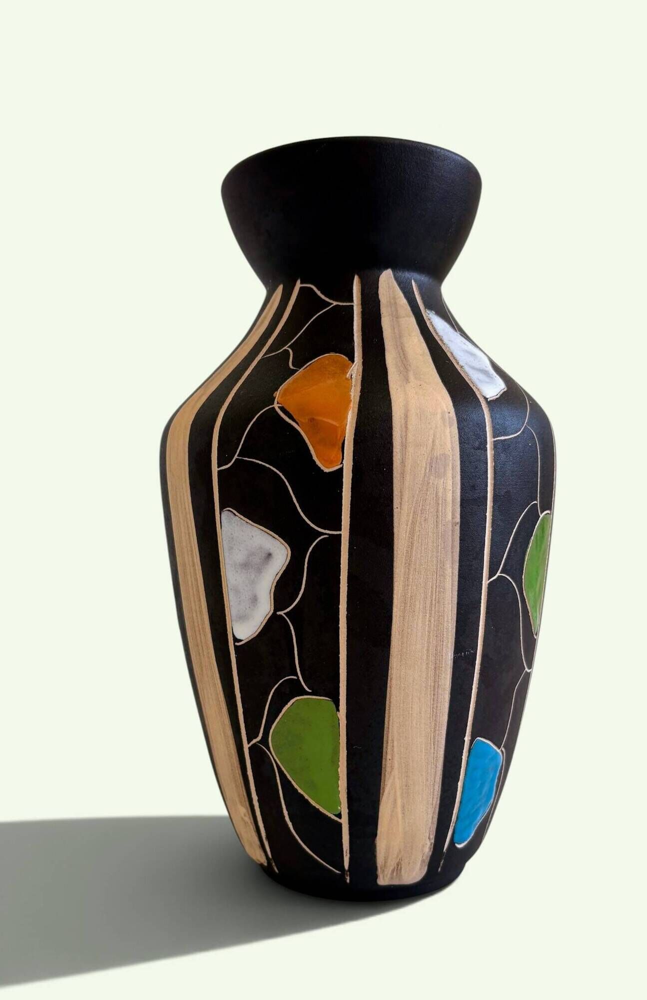 Bodo Mans “Valencia” Ceramic Vase for Bay Keramik, West Germany, 1960s