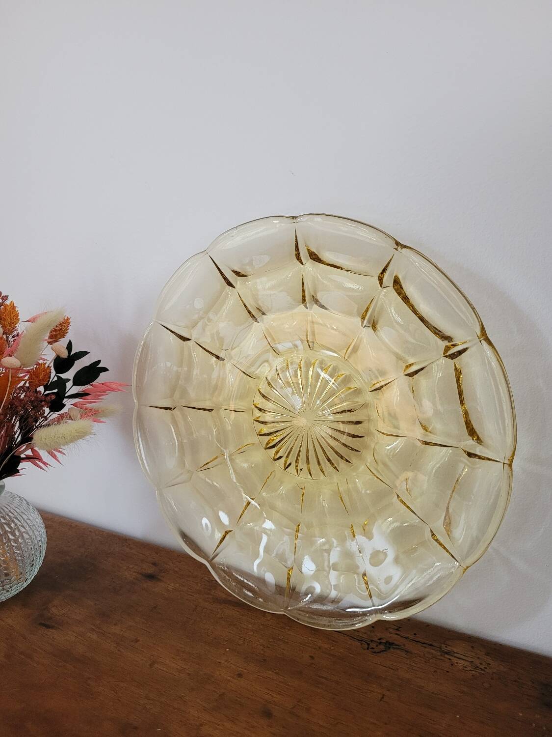 1950s yellow glass tray