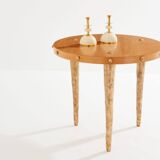 Oak and patinated bronze tripod pedestal table by Garouste & Bonetti 1987